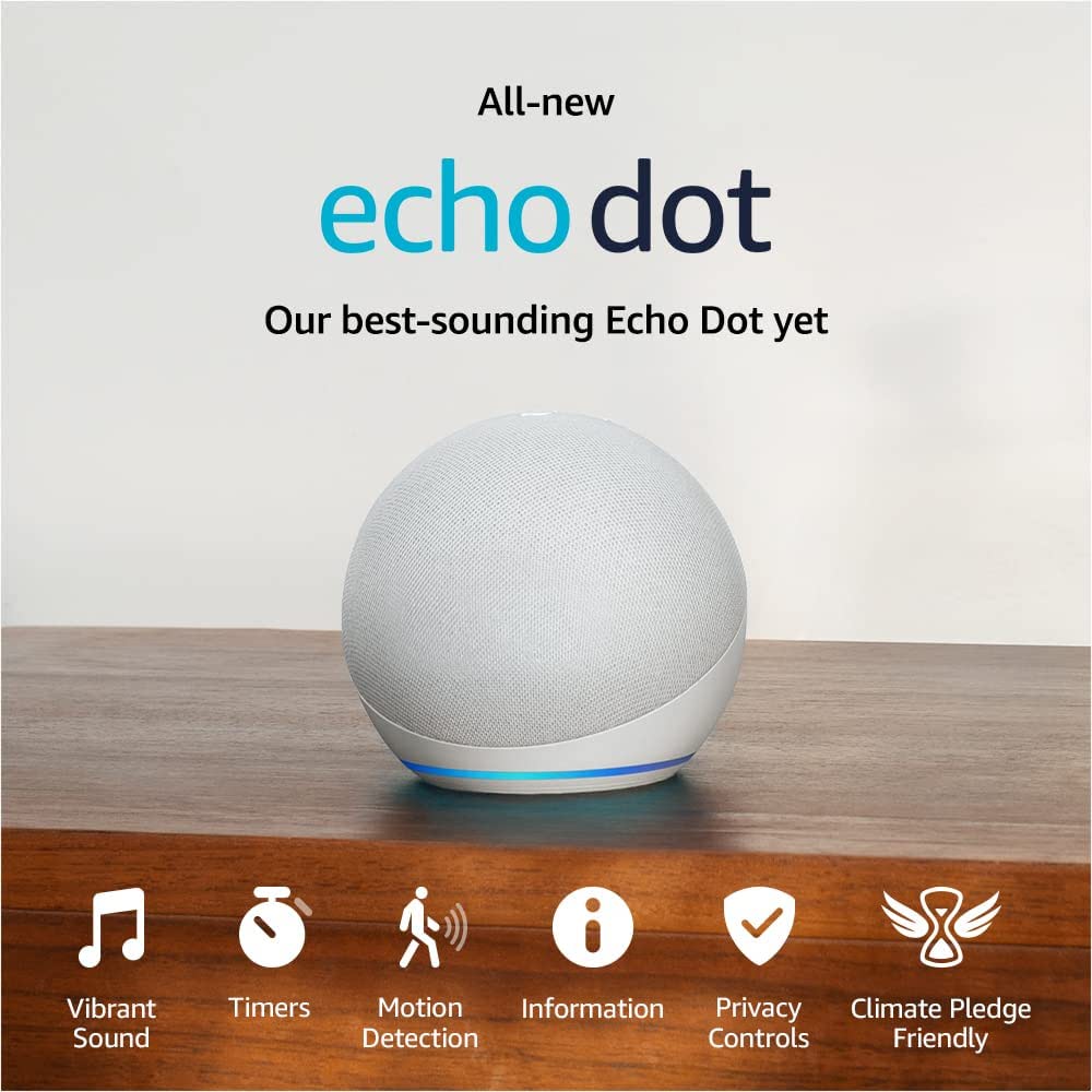 Echo Dot (5th Generation, Glacier White)
